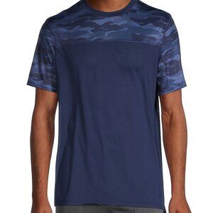 Perry Ellis Men's Camo T-Shirt S Peacoat Blue SHORT SLEEVE Wicking Fabric New